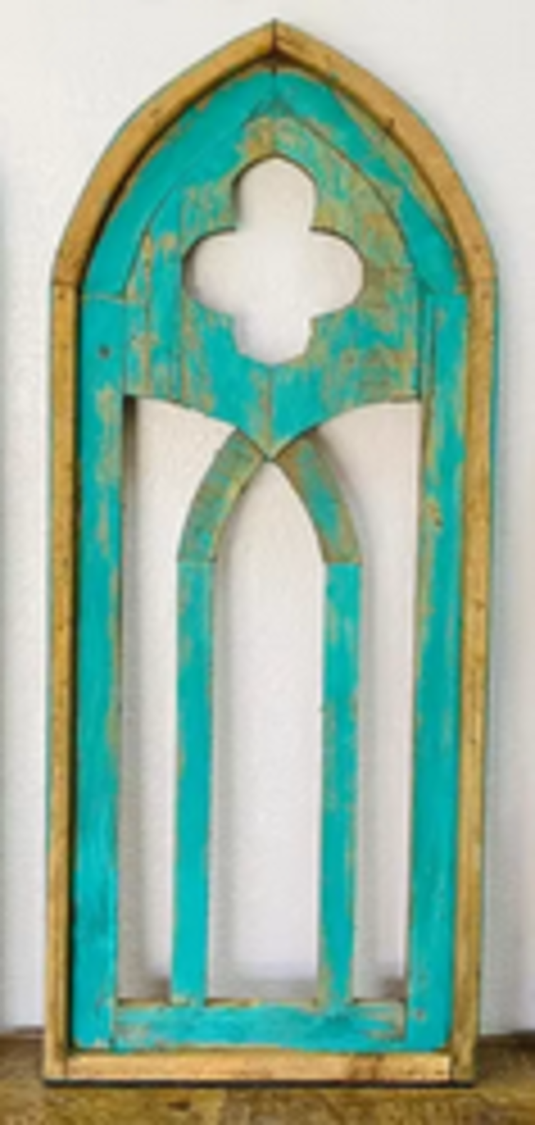 MD Turquoise Campden Wood Window 30 1/4" H x 12.5" L x 1.5" W