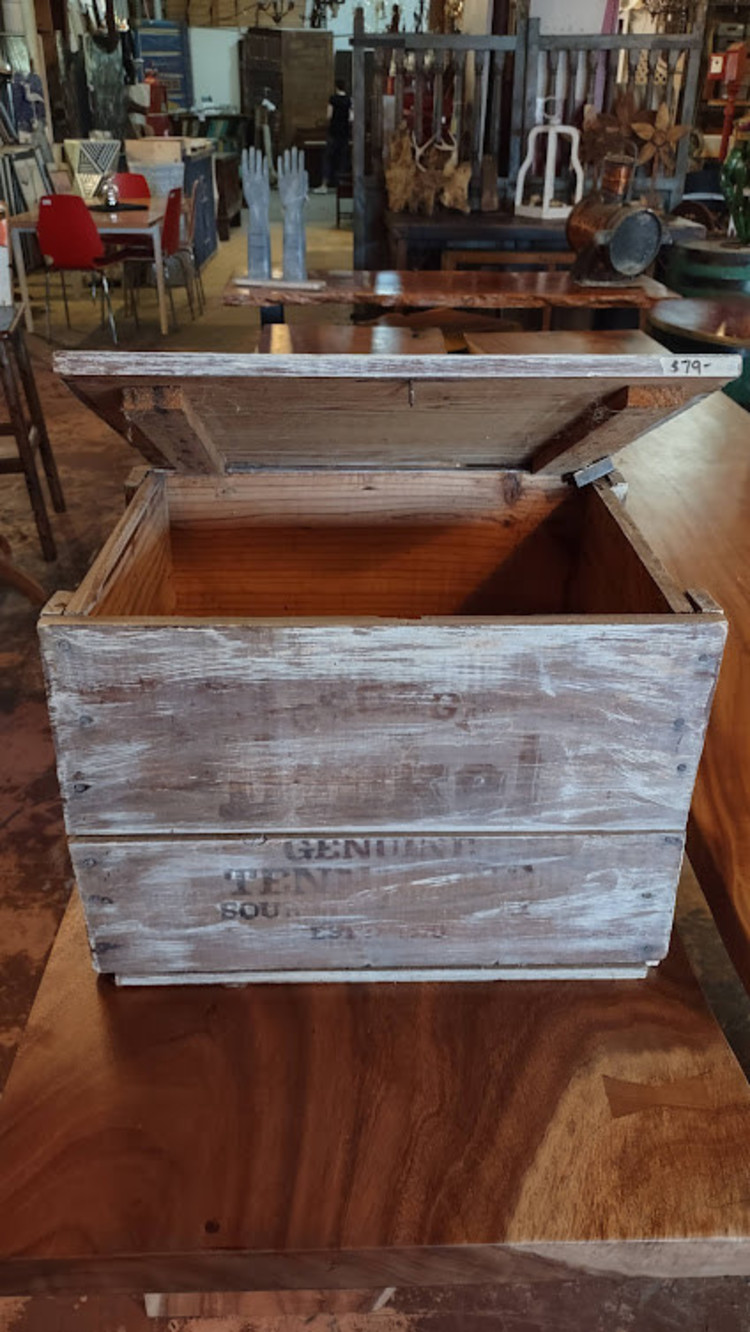 Sale Vintage Wooden Whisky Crate w/Lid