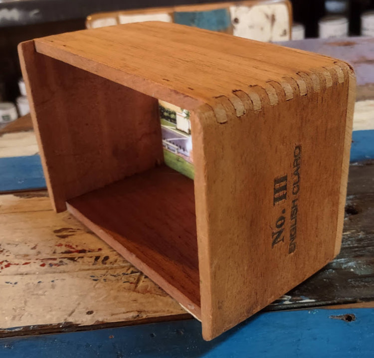 Sale Cigar Box with One Vintage Postcard