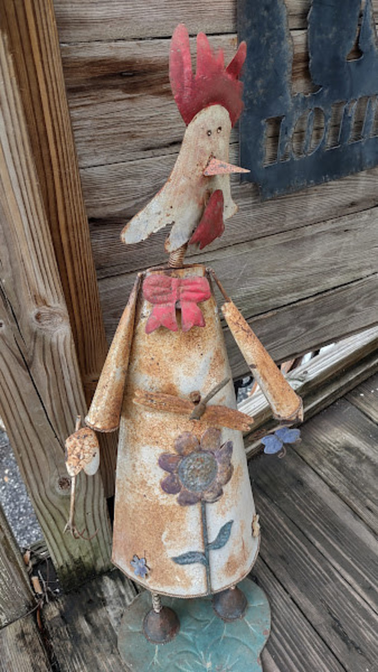 Sale Vintage Metal Garden Ornament Rooster 27" Tall