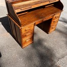 Oak Roll Top Desk 54 X 24 X 42.5