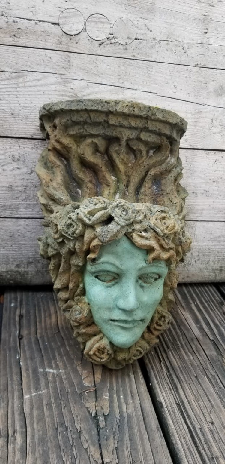 Rose lady wall planter 14" tall