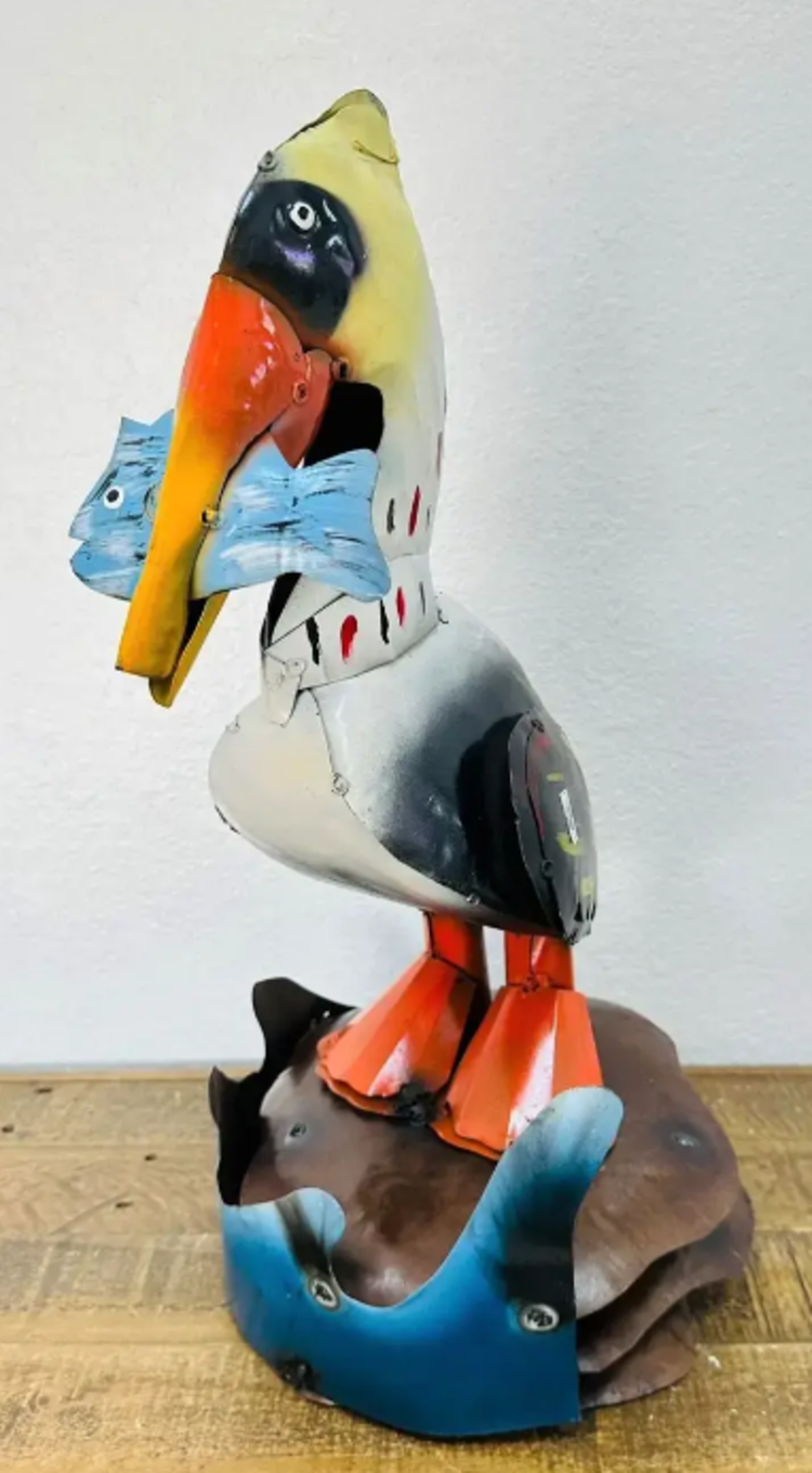 Pelican on Rocks 20" H x 14" L x 10" W