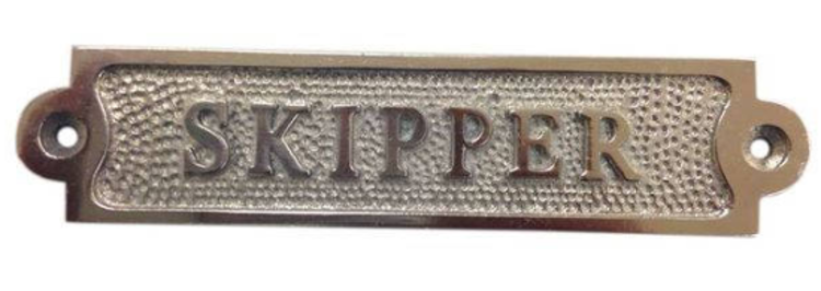 Chrome Skipper Sign 6" L x 1.5" W x 1" H