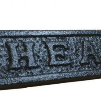 Rustic Black Cast Iron Head Sign 6" L x 1" W x 1" H