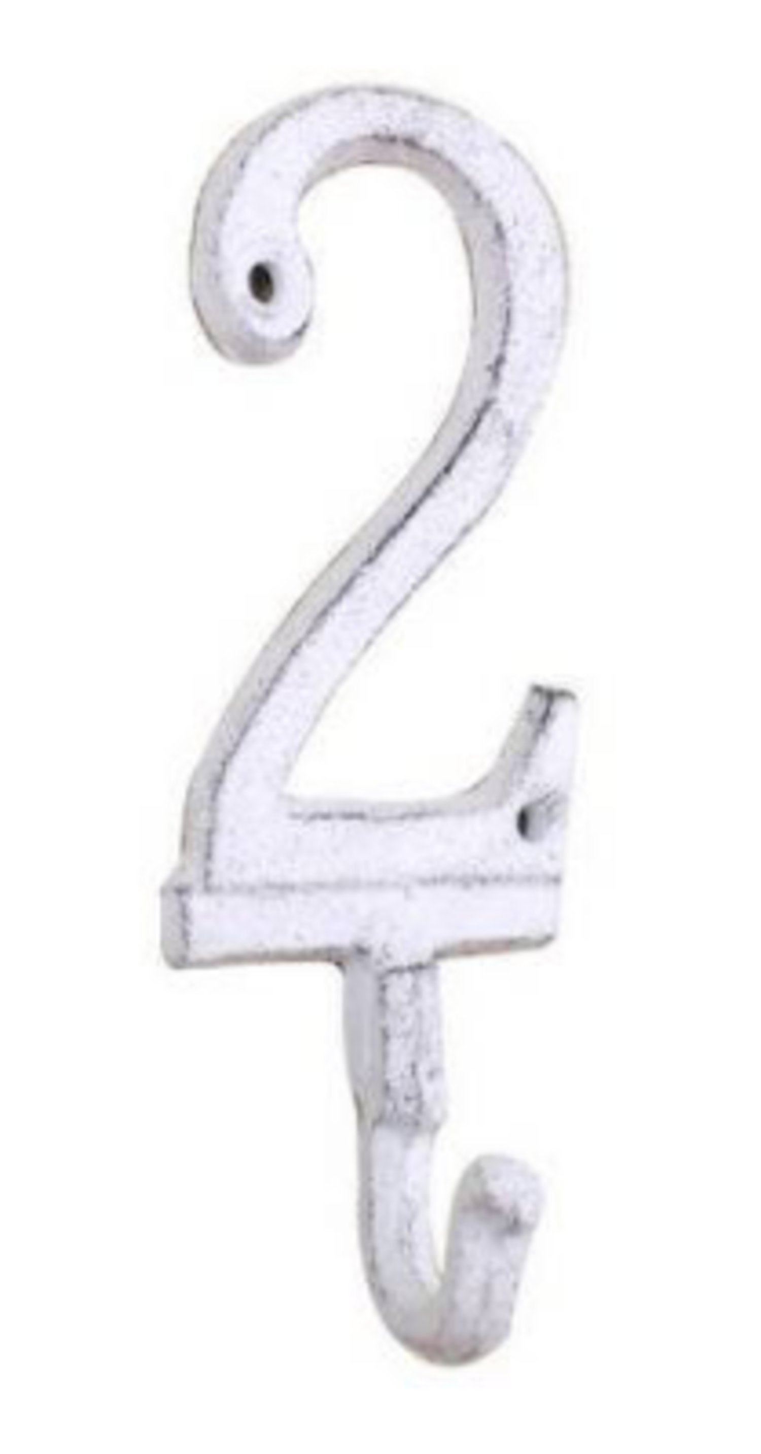 Whitewashed Cast Iron Number 2 Wall Hook - Sarasota Architectural  Salvage, 1093 Central Ave. Sarasota, FL 34236