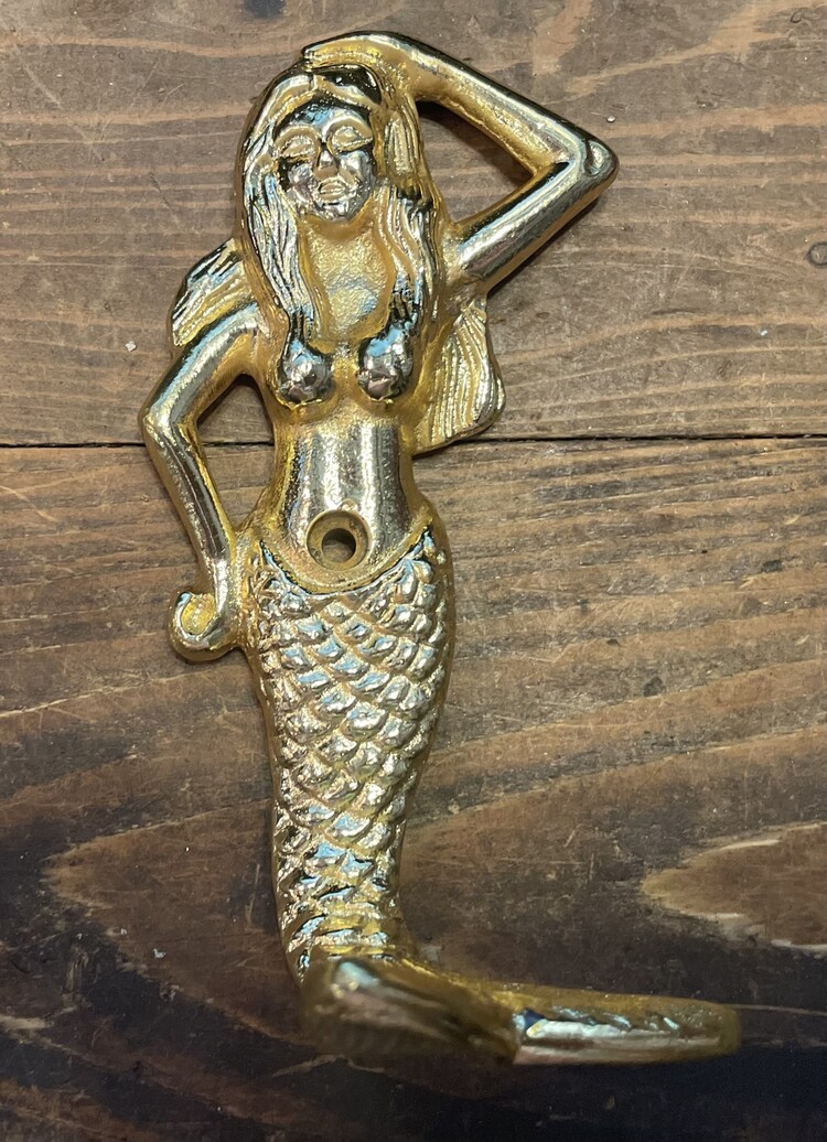 Gold Finish Mermaid Hook 6"