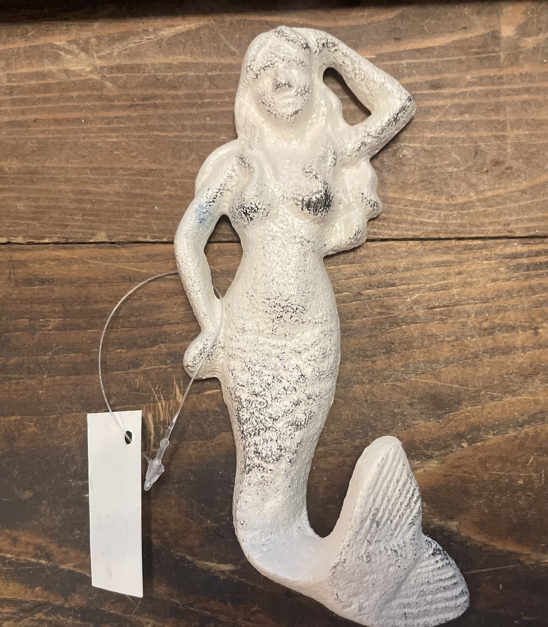 Sungmor Cast Iron Handmade Elegant Mermaid S Hook, Pack of 2, 11.6 Inches,  Ocean Blue, Vintage Style Decorative Metal Hooks