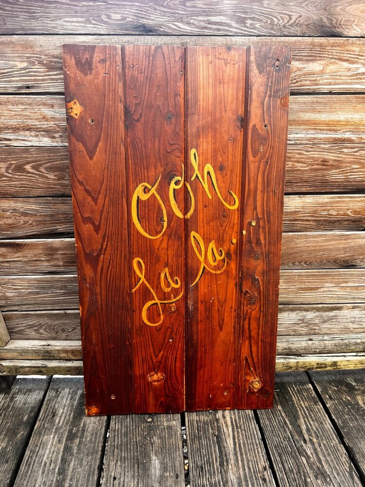 Hand Painted Wood Panel OoOh La La  19.5" X 35"