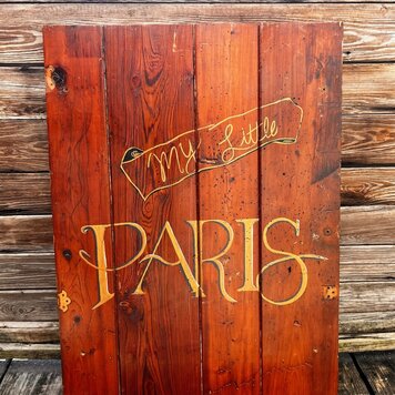 Hand Painted Wood Panel My Little Paris  24" X 35"