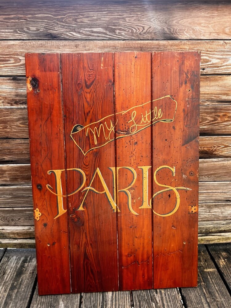 Hand Painted Wood Panel My Little Paris  24" X 35"