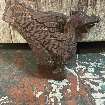 Salvaged Carved Wood Winged Griffin
