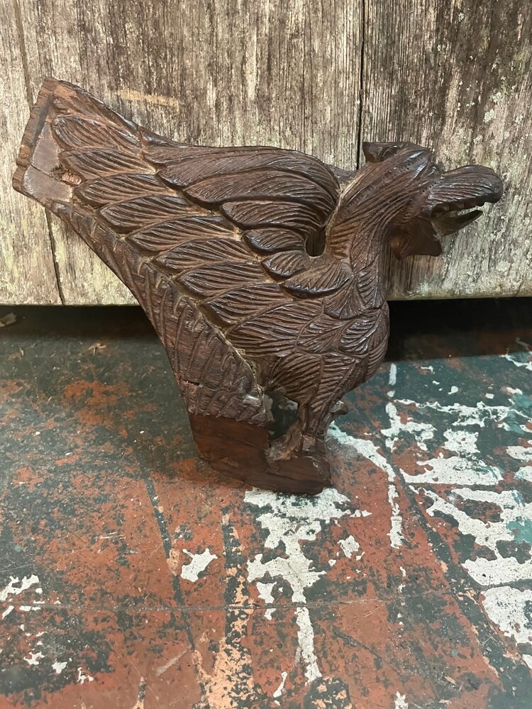 Salvaged Carved Wood Winged Griffin