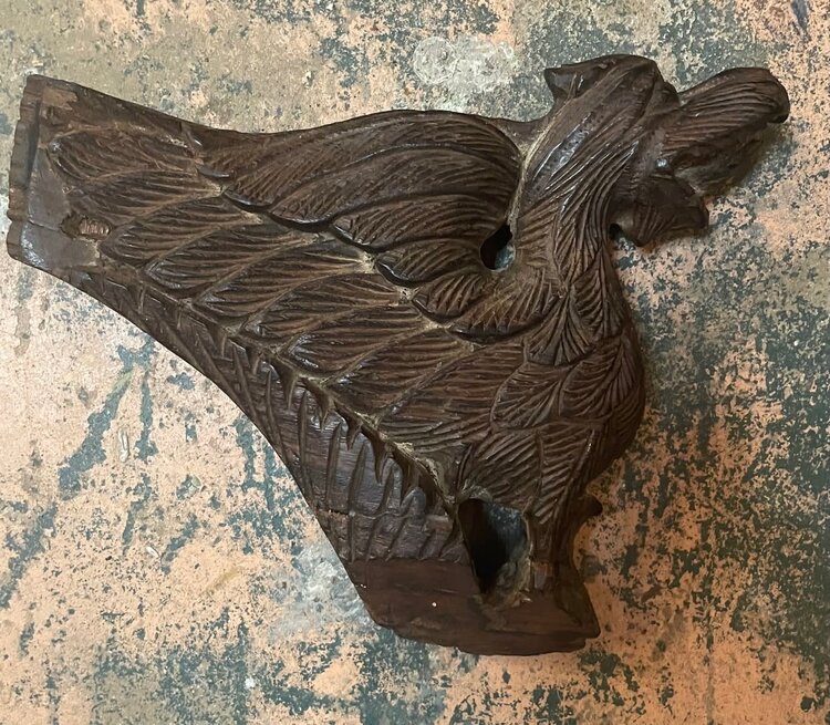 Salvaged Carved Wood Winged Griffin