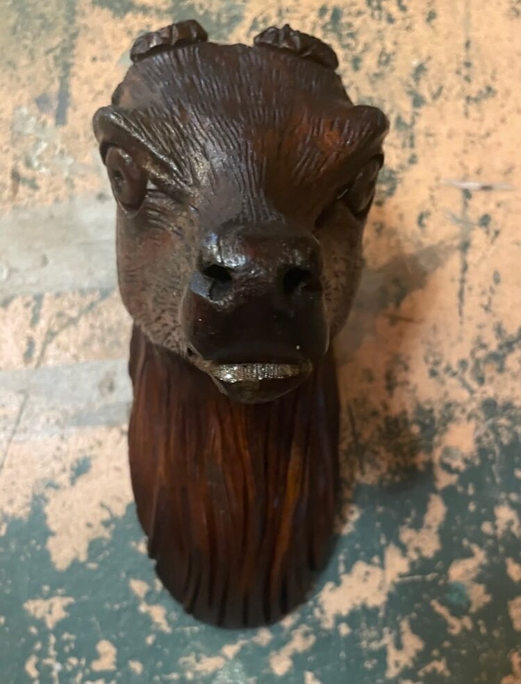 European Carved Wood Horn Mount