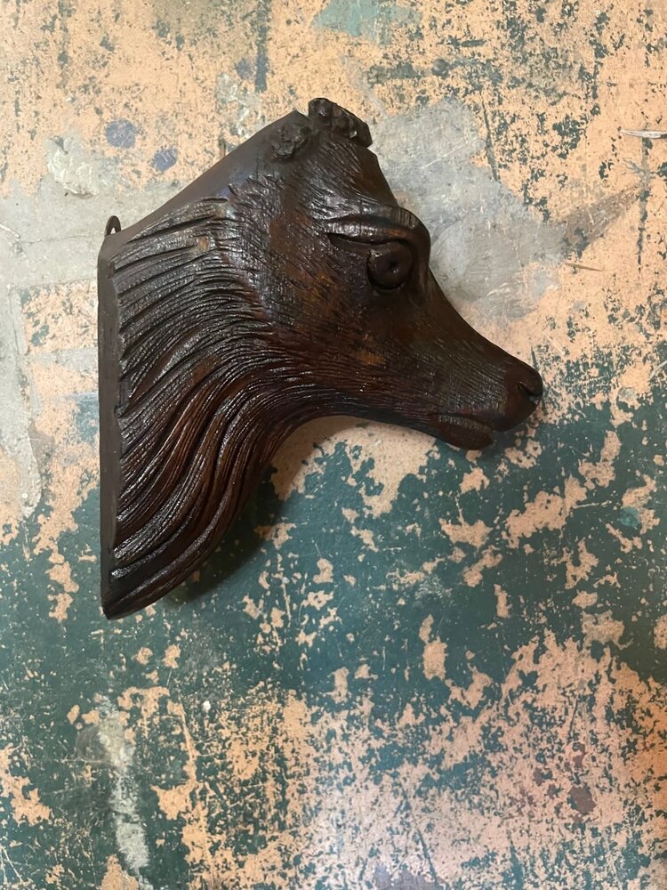 European Carved Wood Horn Mount