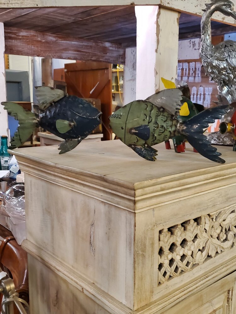 Metal Fish, Various Colors - Recycled Metal