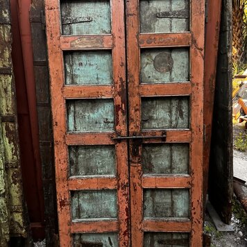 Salvaged Solid Wood Indian Door 40" X 79" OSD39