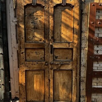 Salvaged Solid Wood Indian Door 46" X 83" OSD36