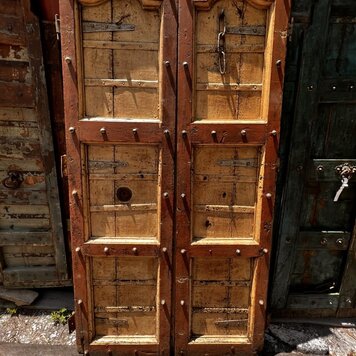 Salvaged Solid Wood Indian Door 40.5" X 79" OSD35