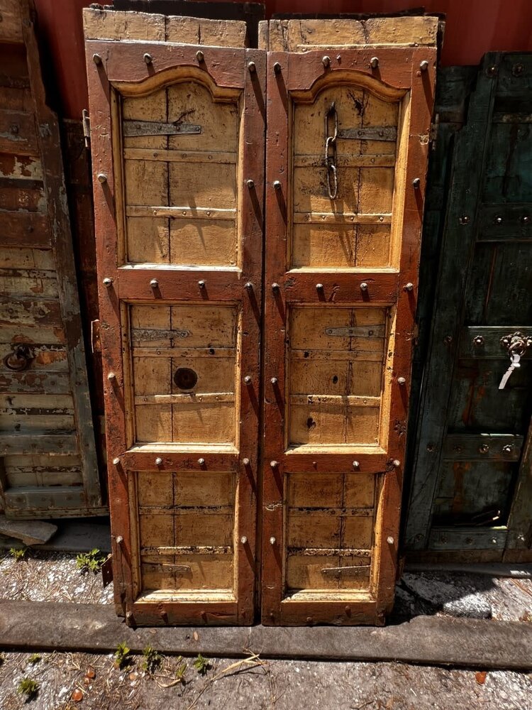 Salvaged Solid Wood Indian Door 40.5" X 79" OSD35