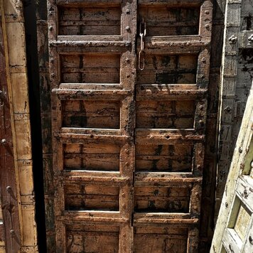 Salvaged Solid Wood Indian Door 43" X 79" OSD32