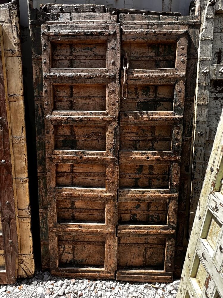 Salvaged Solid Wood Indian Door 43" X 79" OSD32