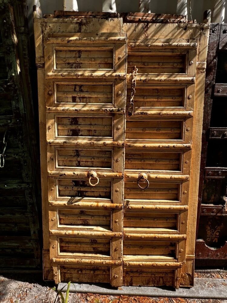 Salvaged Solid Wood Indian Door 47" X 81" OSD29