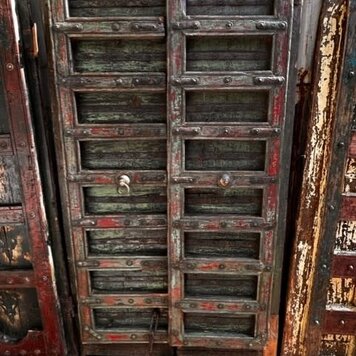 Salvaged Solid Wood Indian Door 42" X 80.5" OSD24