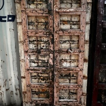 Salvaged Solid Wood Indian Door 44" X 81" OSD22