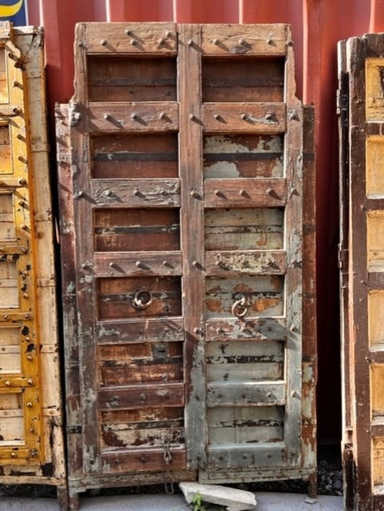 Salvaged Solid Wood Indian Door 42" X 81" OSD20