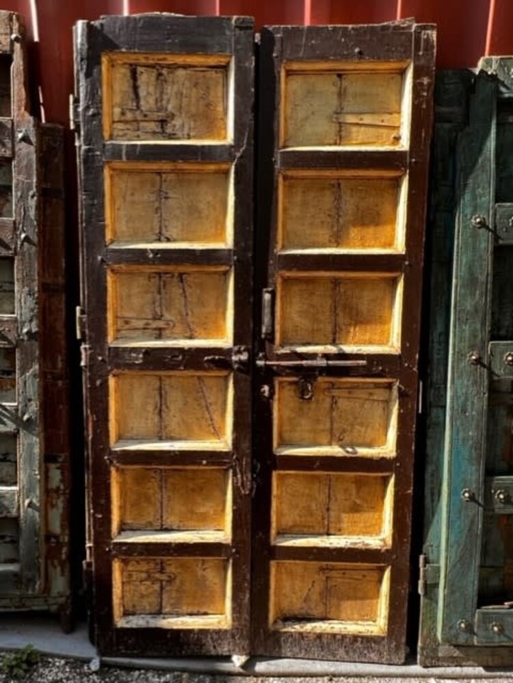 Salvaged Solid Wood Indian Door 42" X 80" OSD19