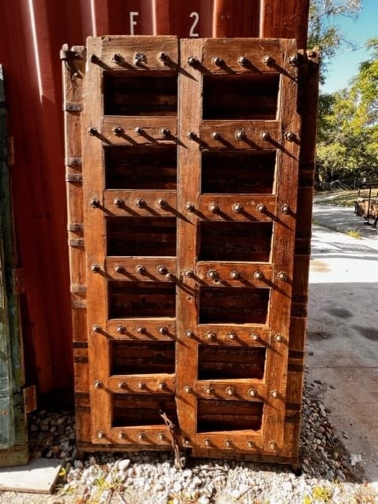 Salvaged Solid Wood Indian Door 44.5" X 80" OSD17
