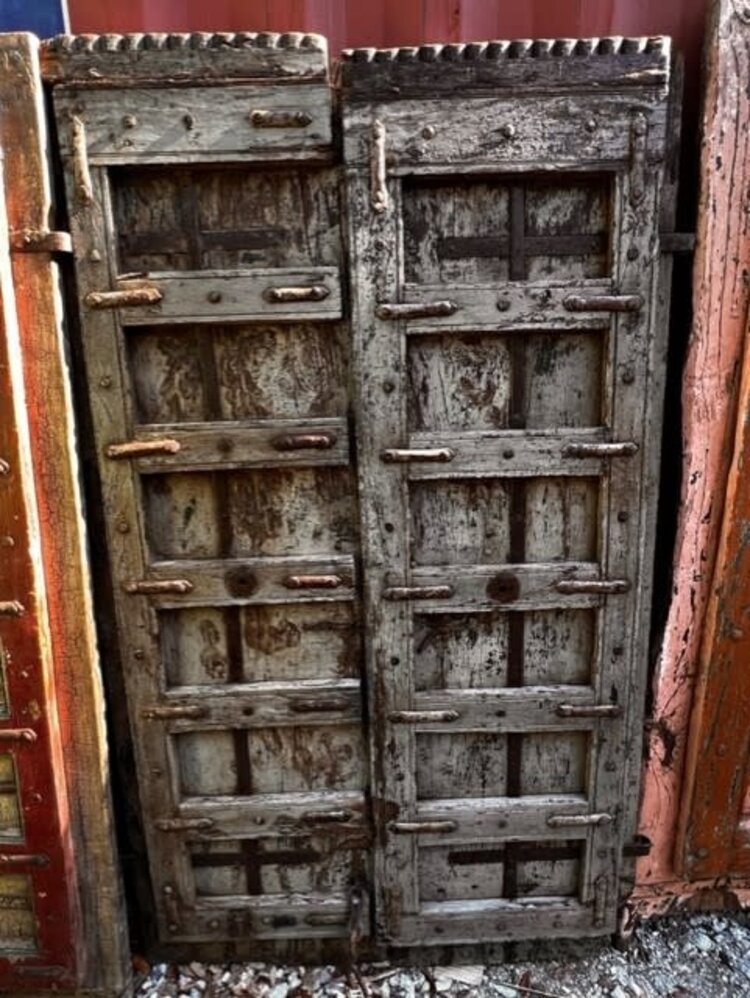Salvaged Solid Wood Indian Door 45" X 76" OSD15