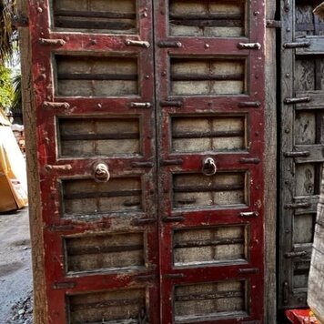 Salvaged Solid Wood Indian Door 46" X 76" OSD14
