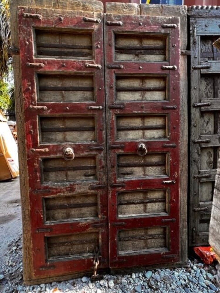 Salvaged Solid Wood Indian Door 46" X 76" OSD14