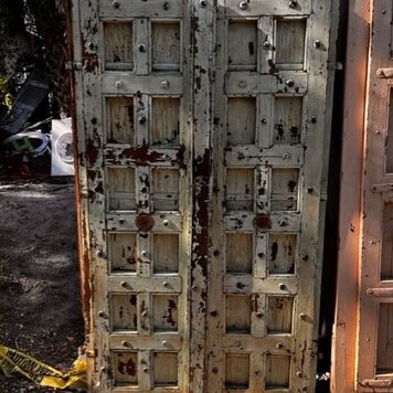 Salvaged Solid Wood Indian Door 41" X 76" OSD10