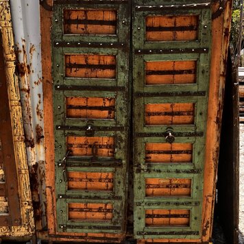 Salvaged Solid Wood Indian Door 51 1/2" X  84"  OSD9