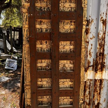 Salvaged Solid Wood Indian Door 36 1/2" X  82"  OSD8