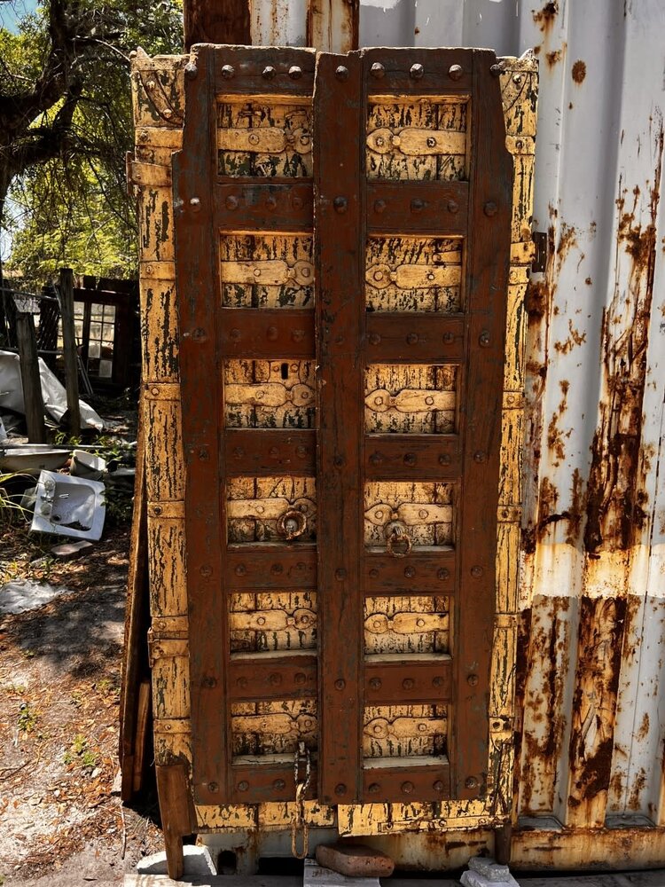Salvaged Solid Wood Indian Door 36 1/2" X  82"  OSD8