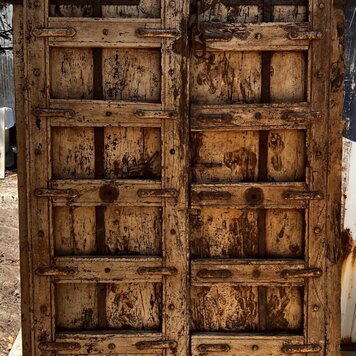 Salvaged Solid Wood Indian Door 45" X  76"  OSD7