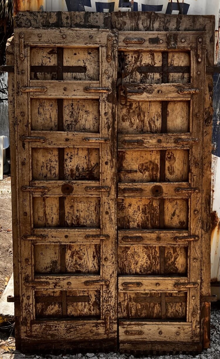 Salvaged Solid Wood Indian Door 45" X  76"  OSD7