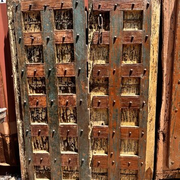 Salvaged Solid Wood Indian Door 49" X  78"  OSD6