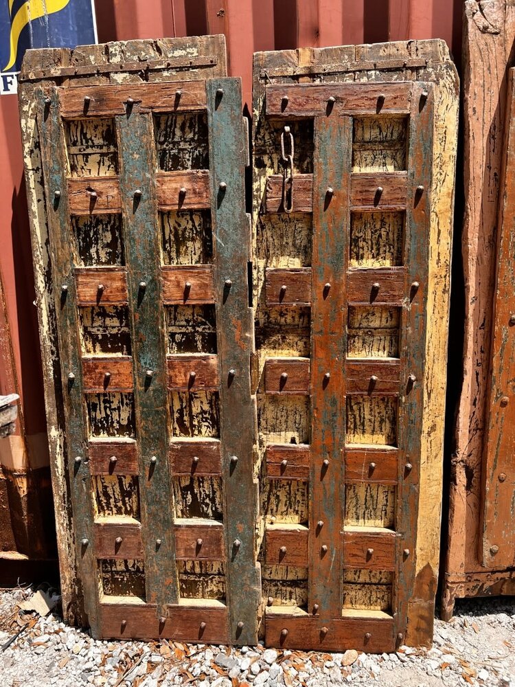 Salvaged Solid Wood Indian Door 49" X  78"  OSD6