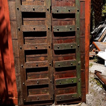 Salvaged Solid Wood Indian Door 47" X  78 3/4"  OSD4