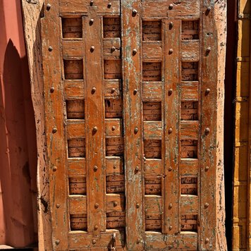 Salvaged Solid Wood Indian Door 52" X  83"  OSD3