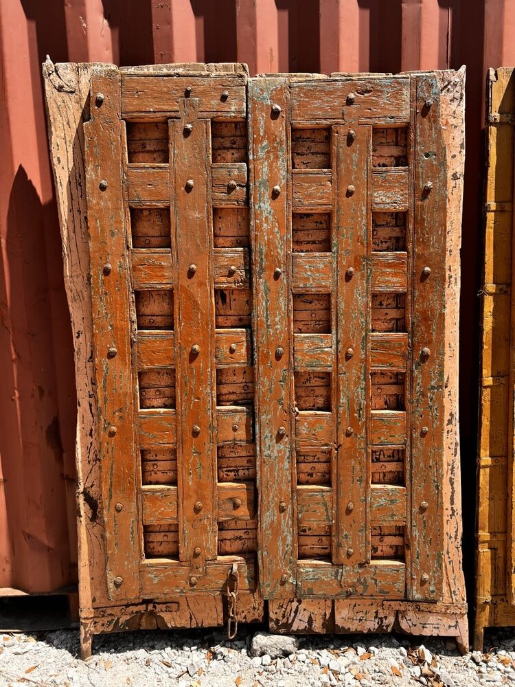 Salvaged Solid Wood Indian Door 52" X  83"  OSD3