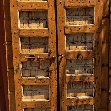 Salvaged Solid Wood Indian Door 47" X  81"  OSD2