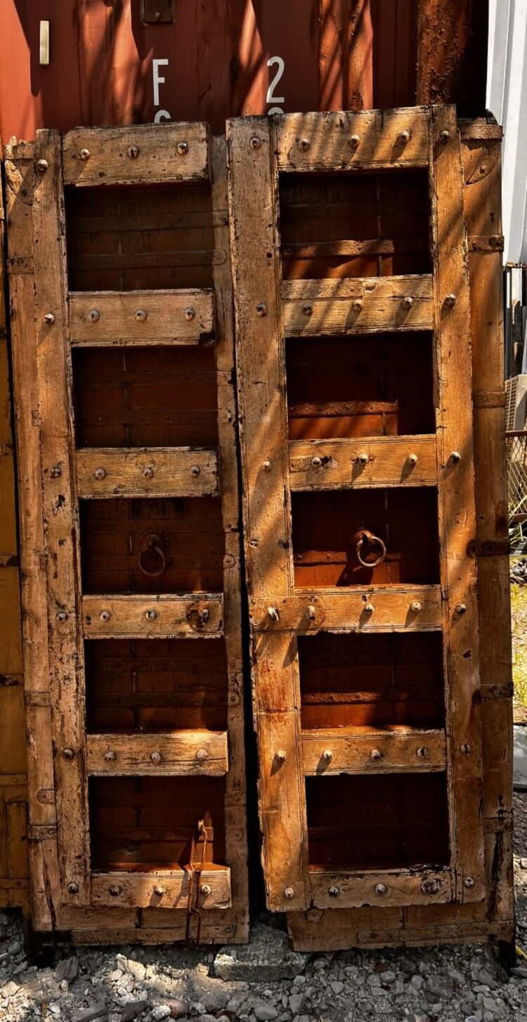 Salvaged Solid Wood Indian Door 46" X  82"  OSD1