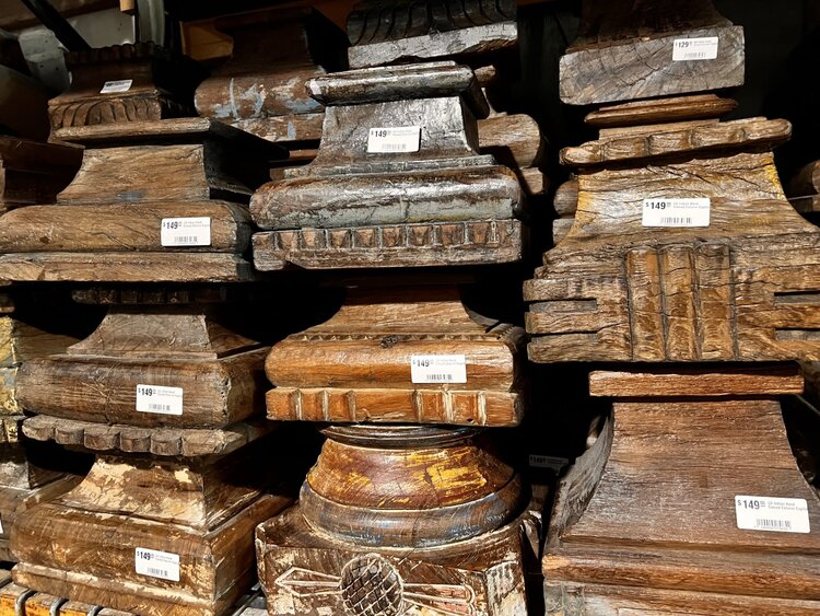 LG Indian Hand Carved Column Capital (Size,Style,Color,Condition will vary)